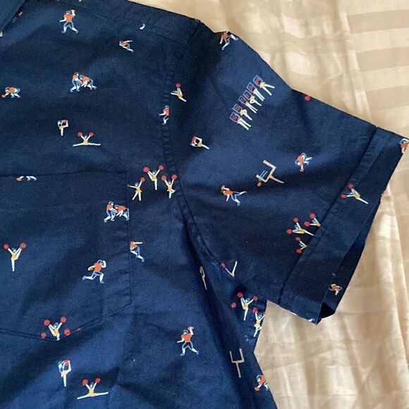 Original Penguin NWT Mens Short Sleeve Football Themed Shirt in Sapphire Blue. - Picture 4 of 9